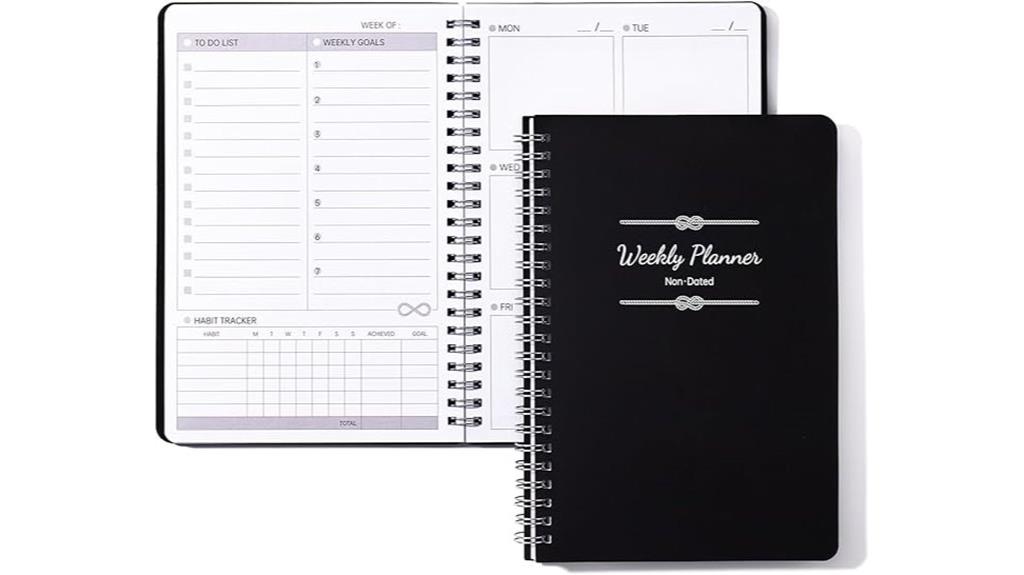 undated weekly planner a5 size