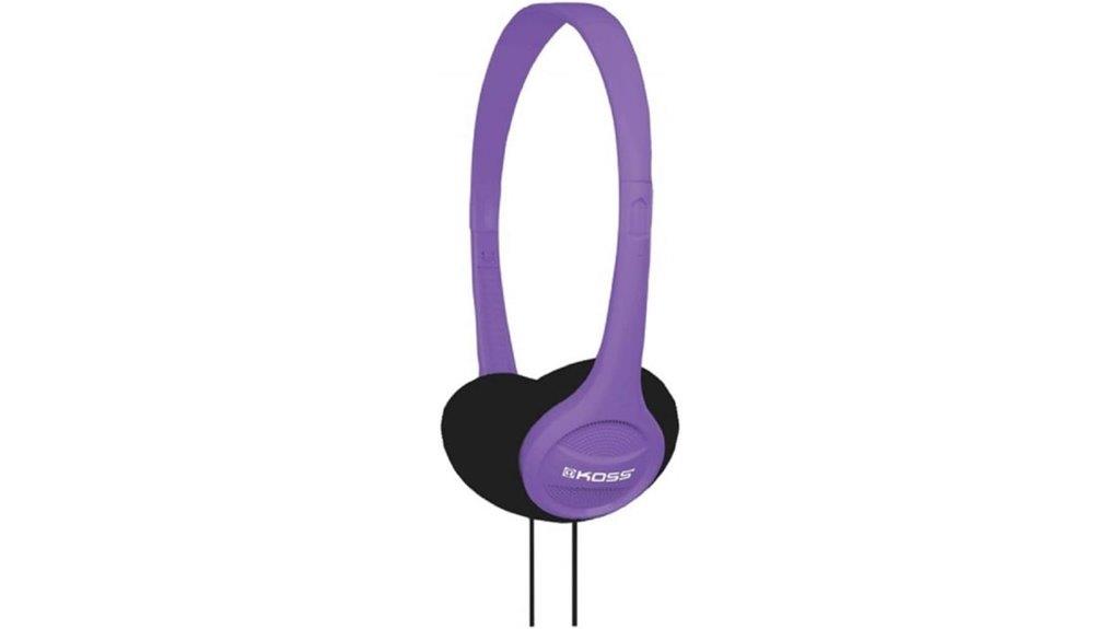 violet portable on ear headphones