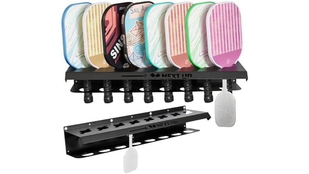 wall mounted pickleball paddle rack
