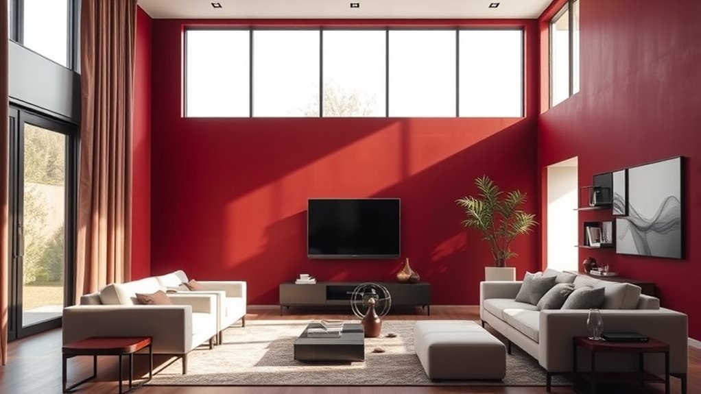 warm rich burgundy accents