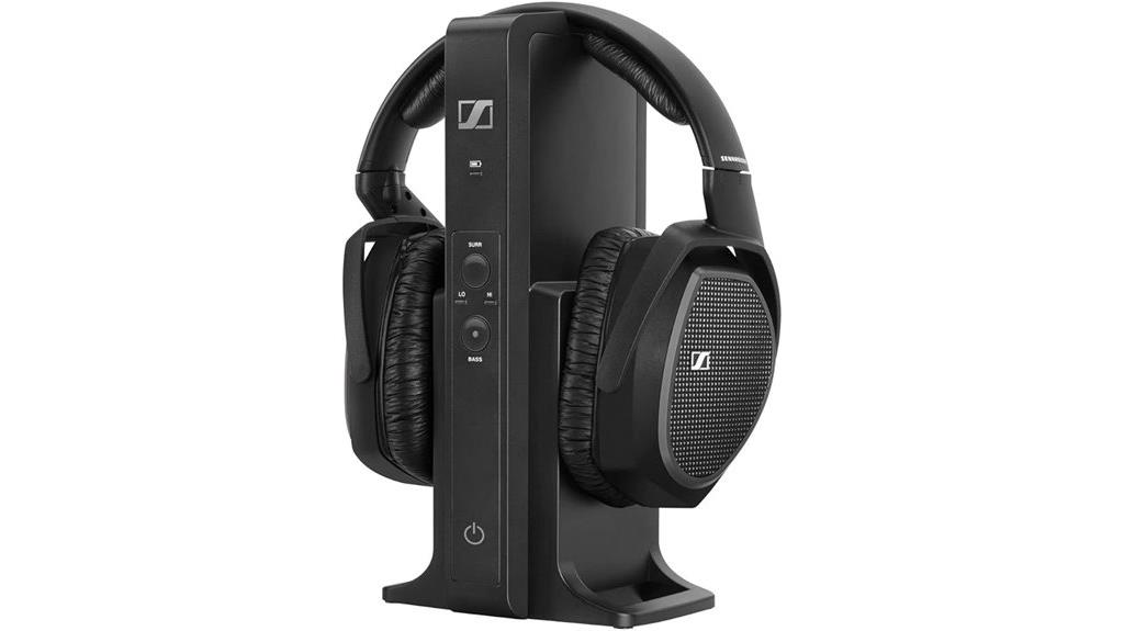 wireless rf headphones black