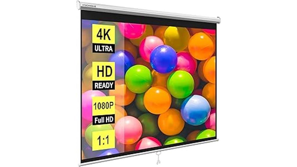 120 inch white retractable screen