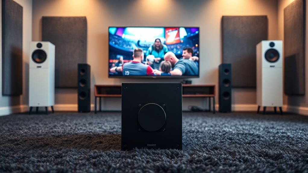 adjust subwoofer and speakers