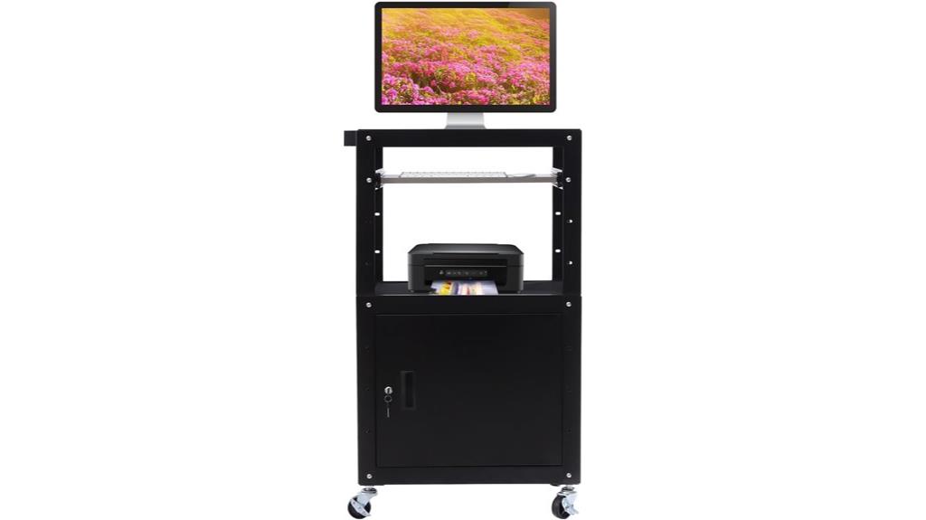 adjustable metal media cart