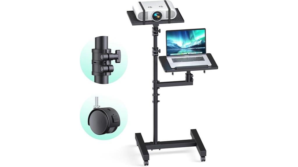 adjustable shelved tripod stand