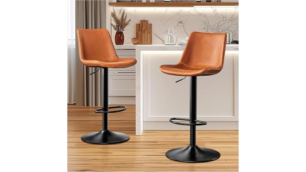 adjustable vintage leather stools