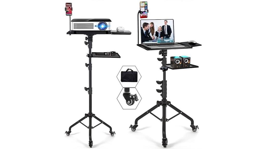 adjustable wheels tripod stand