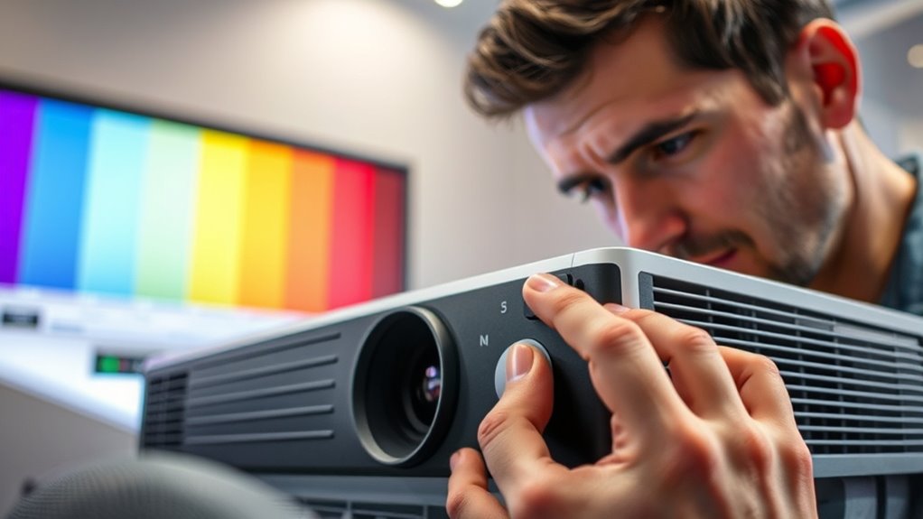 adjusting projector color settings
