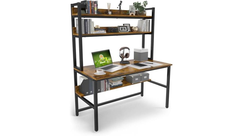 aquzee study desk with shelves