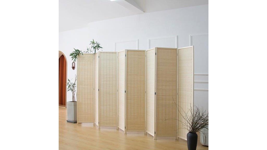 bamboo folding room divider