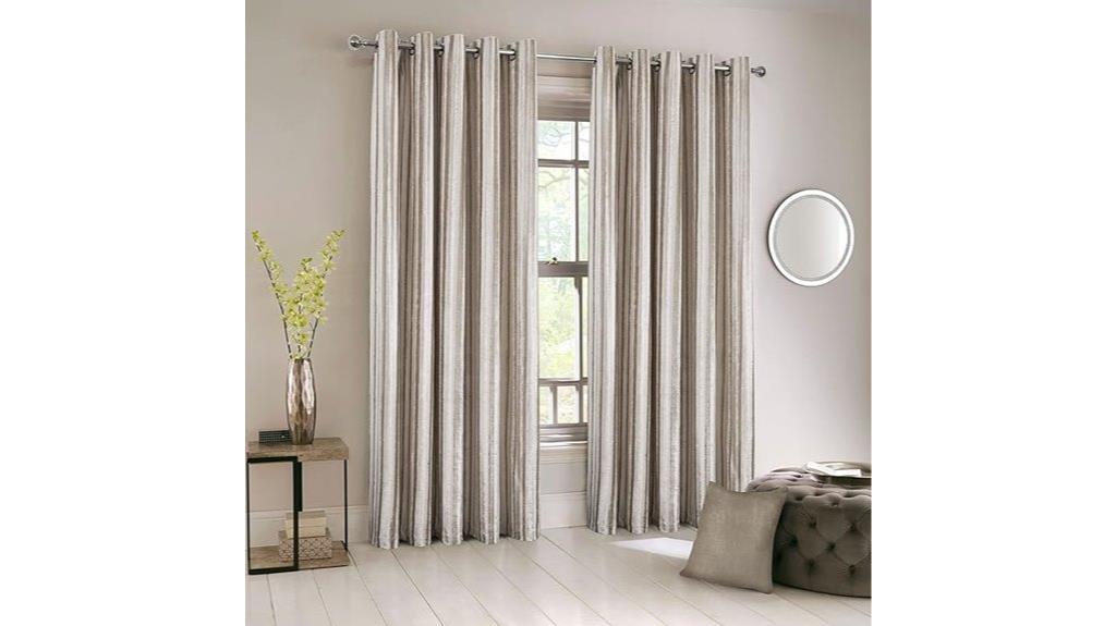 beige plush velvet curtains