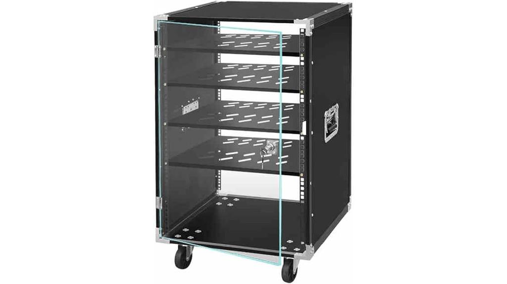 black 5 tier glass cabinet