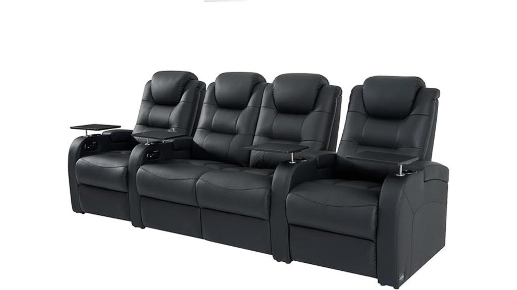 black leather four seats