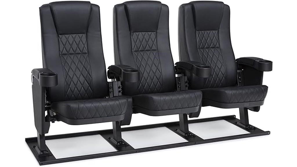 black three seat home theater