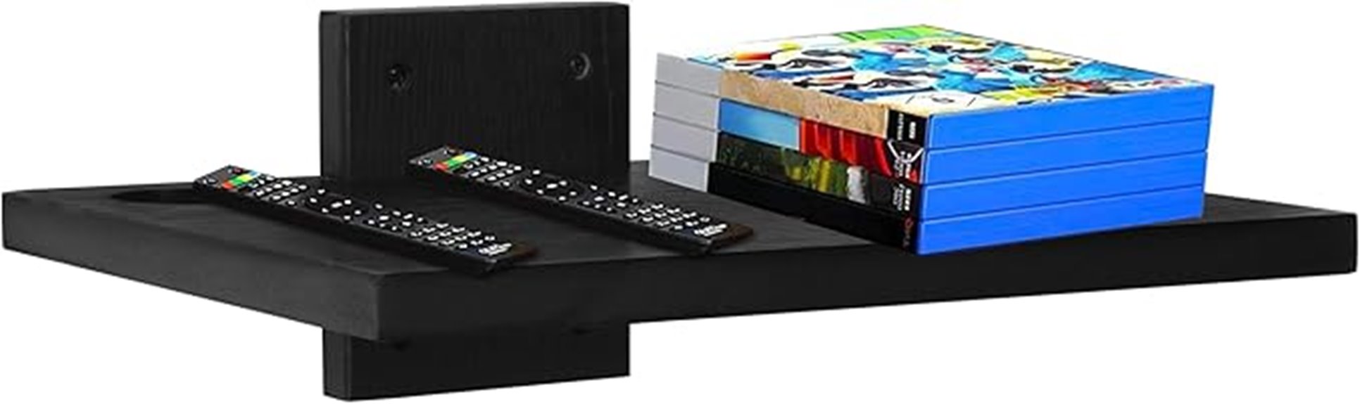 black wall mounted tv shelf