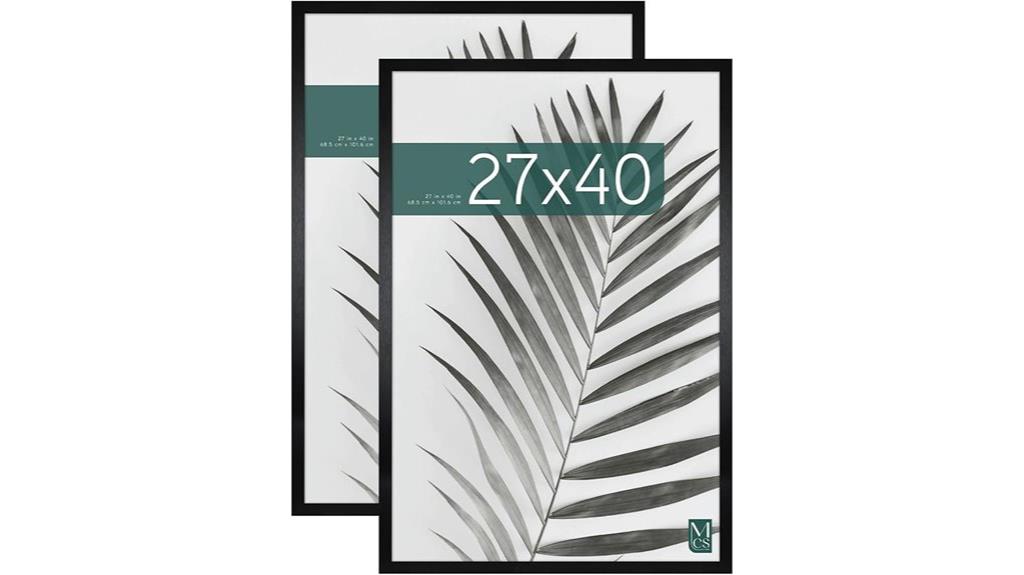 black woodgrain poster frames