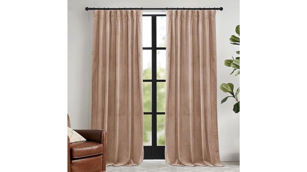 blush velvet curtain panels