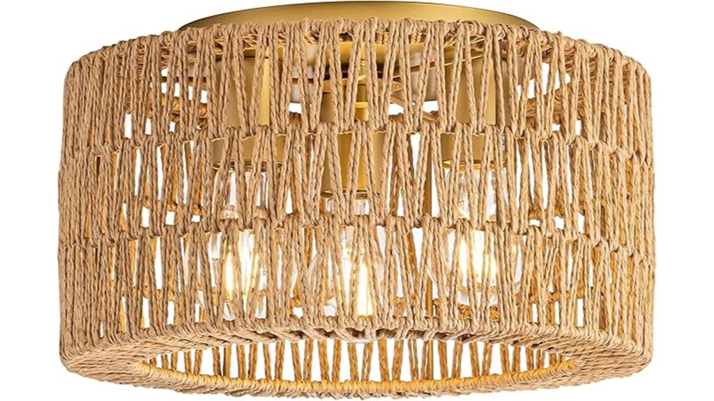 bohemian rattan ceiling light