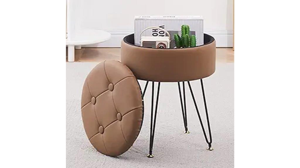 brown faux leather footrest