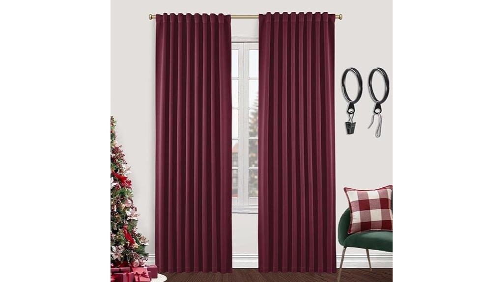 burgundy 96 inch curtain sets
