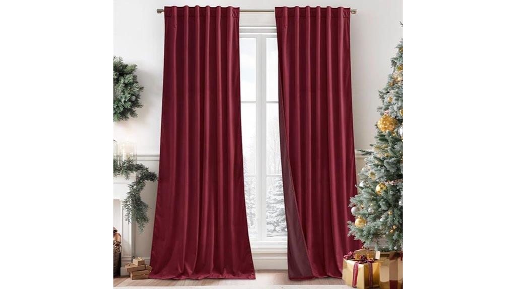 burgundy velvet christmas curtains