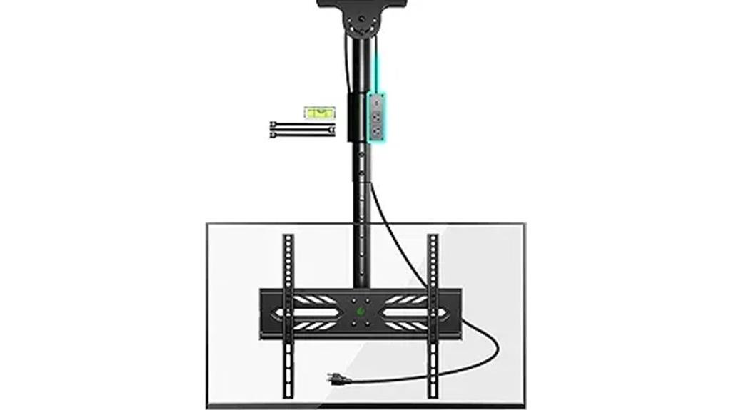 ceiling tv mount with power