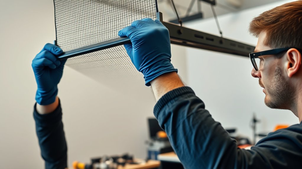 check material and mounting