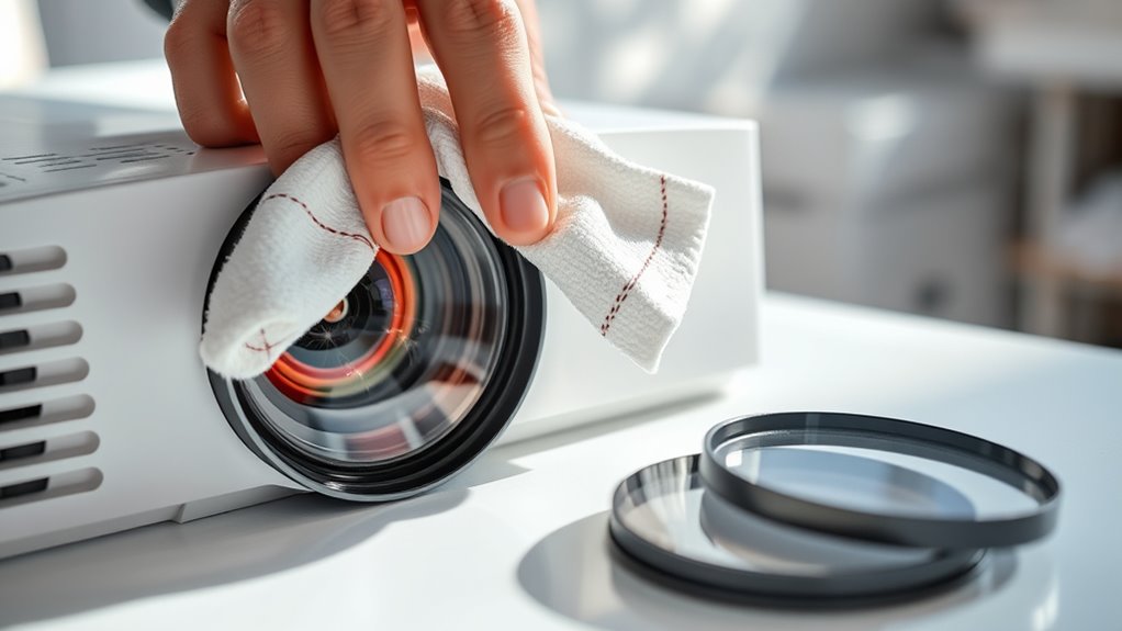 cleaning projector lenses filters