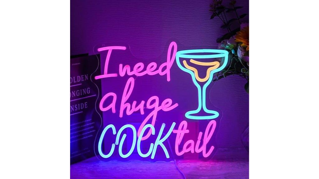 colorful bar neon sign