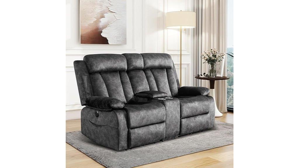 comfortable reclining loveseat with massage