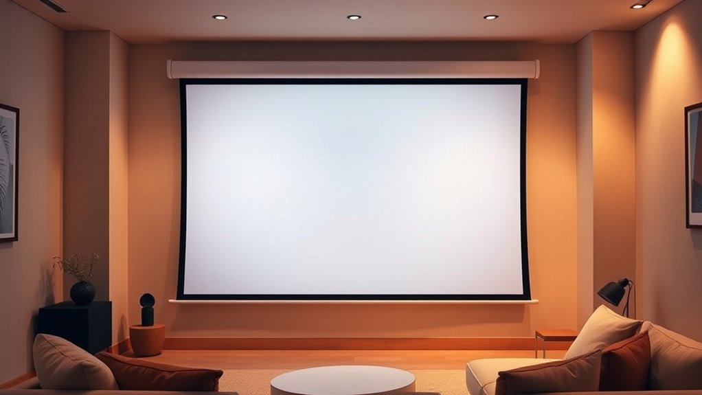 compact white projector screens