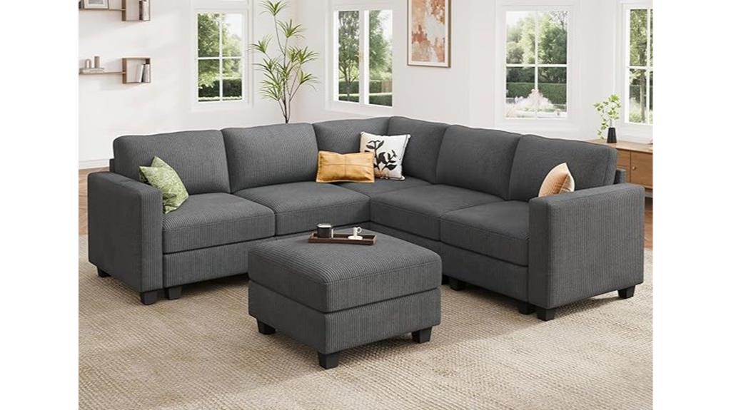 dark gray storage sectional
