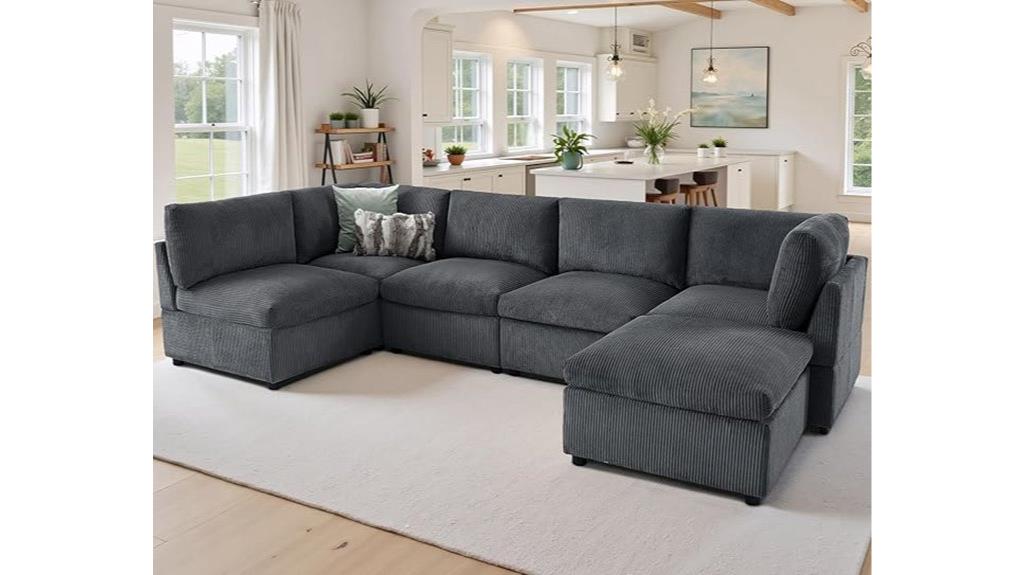 deep seated modular sofa