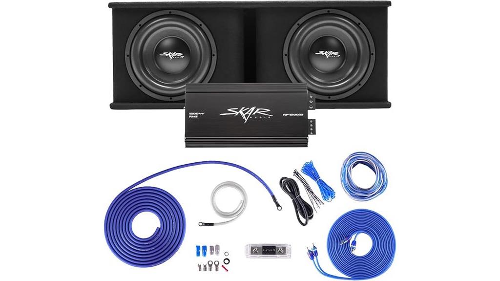 dual 12 inch subwoofers package