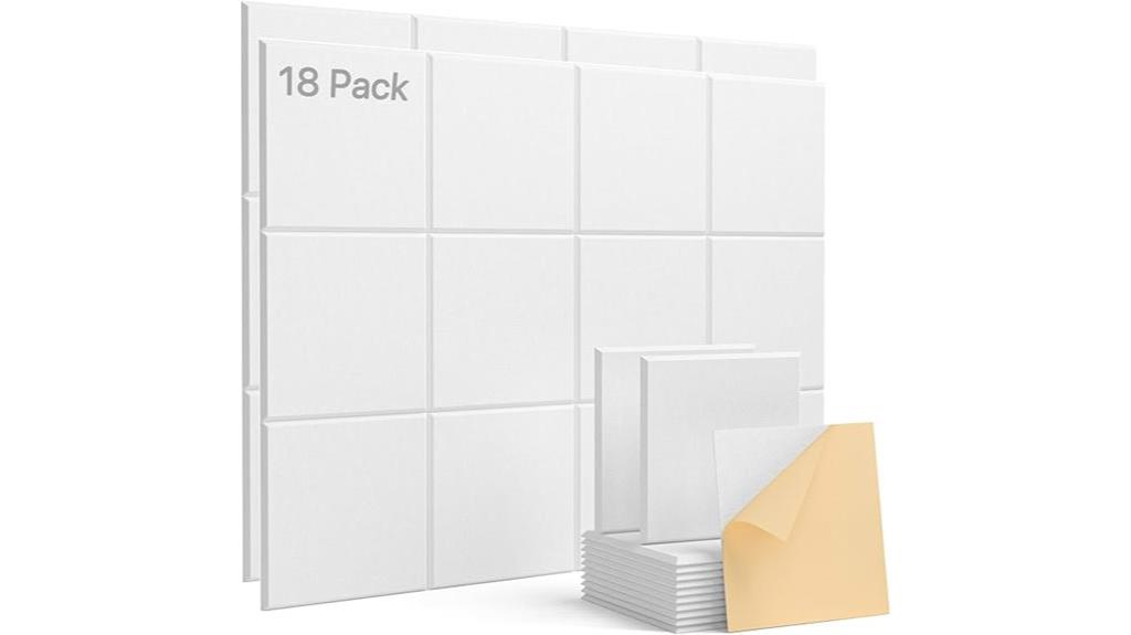 eighteen square acoustic panels