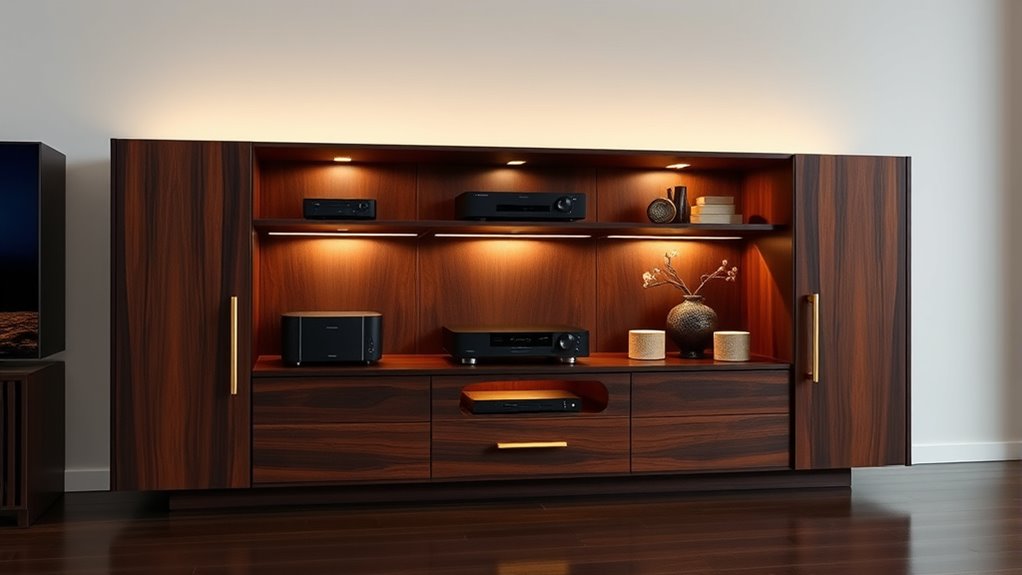 elegant high end media cabinets