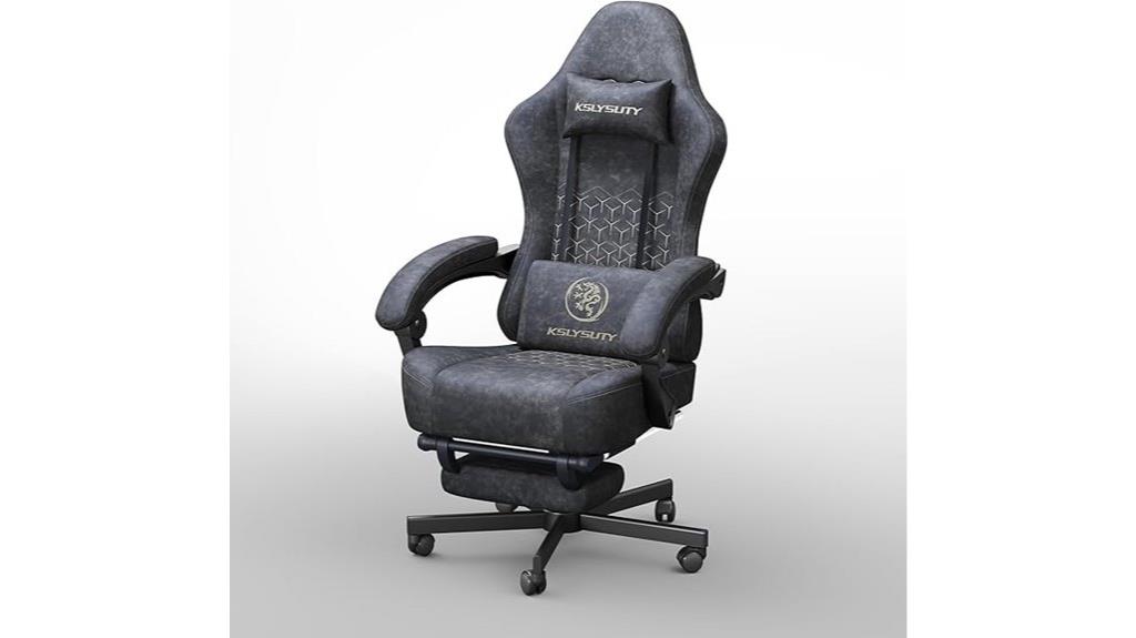 ergonomic grey gaming chair
