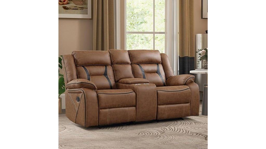 faux leather recliner loveseat