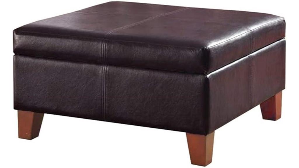 faux leather storage ottoman