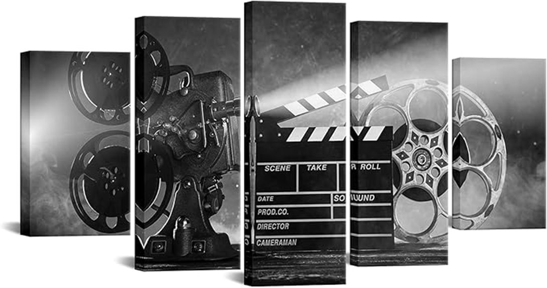 five panel film reel art