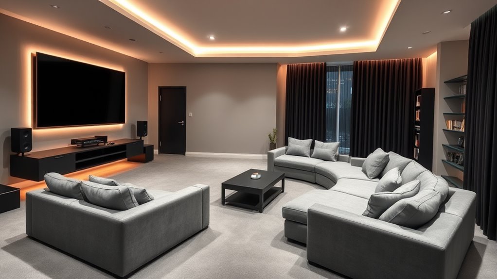 flexible entertainment and work spaces