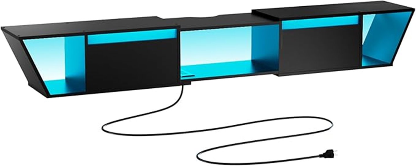 floating tv stand with outlet