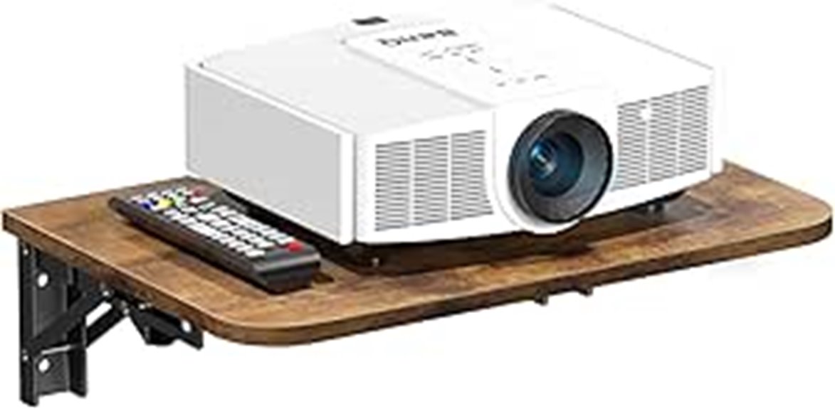 foldable wall projector shelf