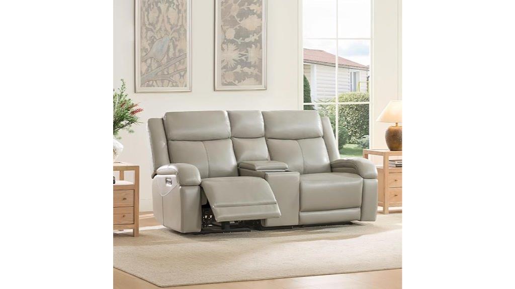 genuine leather power recliner