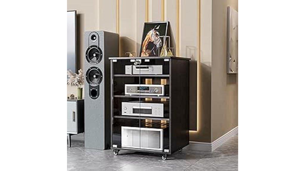 glass door media cabinet