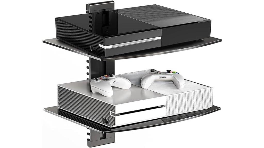 glass shelves tv mount