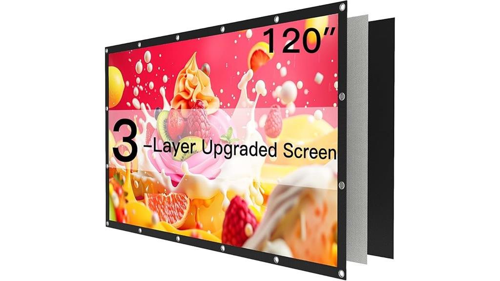 large 120 inch projector screen