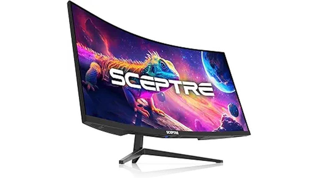large curved gaming display