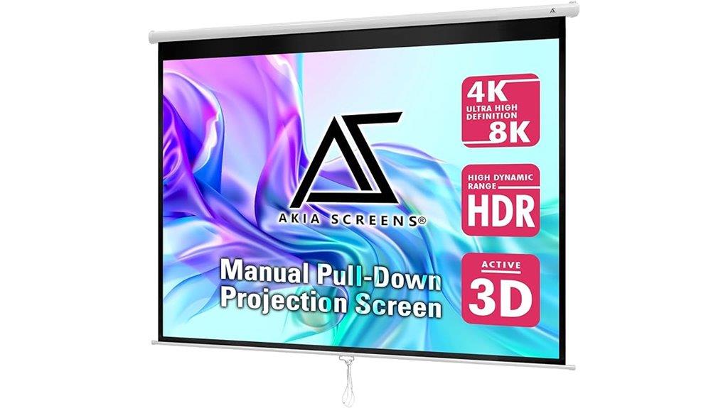 large indoor manual screen