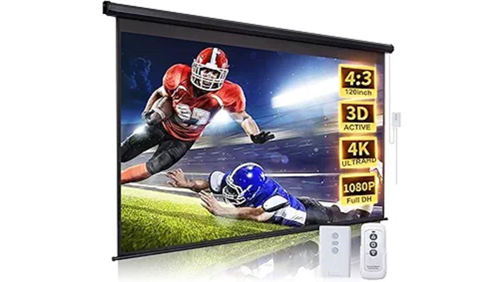 large motorized projection screen